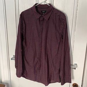 Attention men’s plaid button down shirt